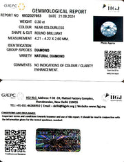 0.30/CT Natural Diamond with Govt. Lab Certificate